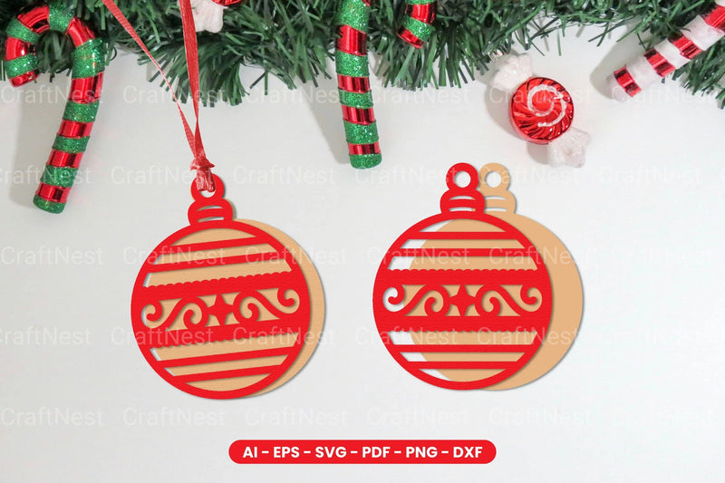 Christmas Ball Lasercut SVG Bundle - CraftNest - Digital Crafting and Art