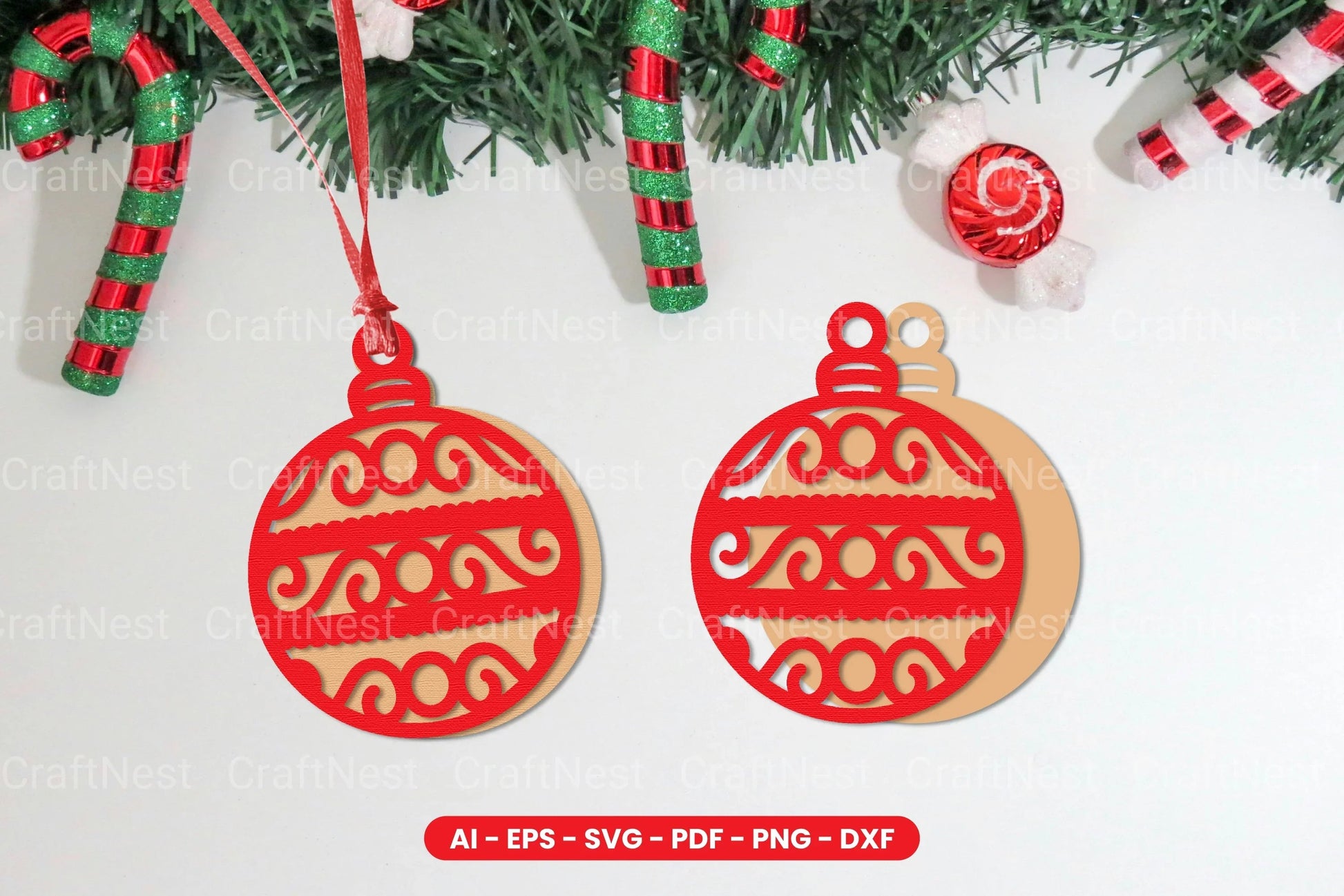 Christmas Ball Lasercut SVG Bundle - CraftNest - Digital Crafting and Art