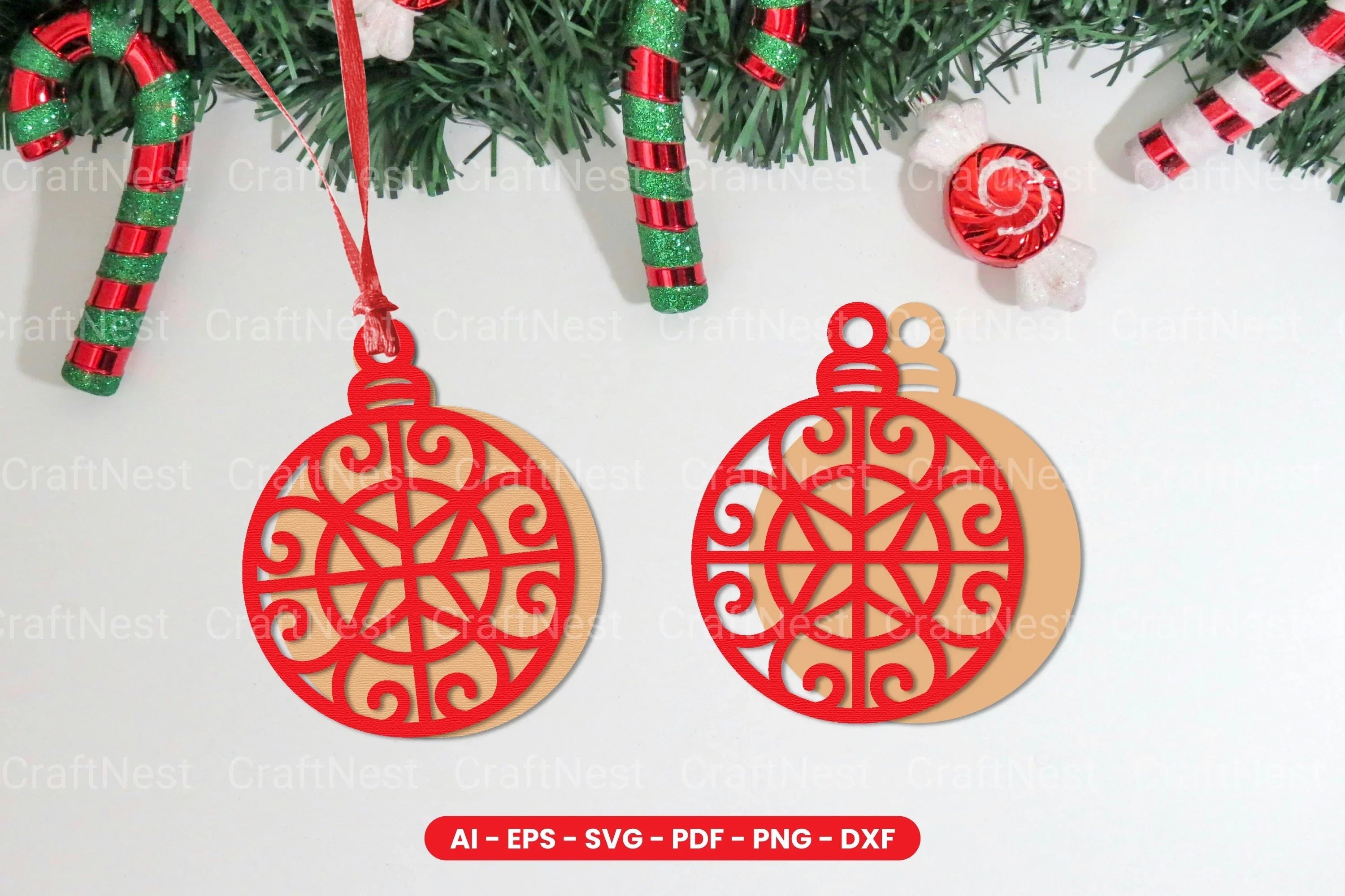 Christmas Ball Lasercut SVG Bundle - CraftNest - Digital Crafting and Art