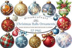 Christmas Balls Ornaments Clipart Bundle - CraftNest - Digital Crafting and Art