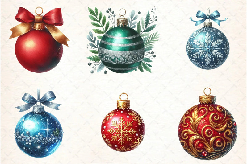 Christmas Balls Ornaments Clipart Bundle - CraftNest - Digital Crafting and Art