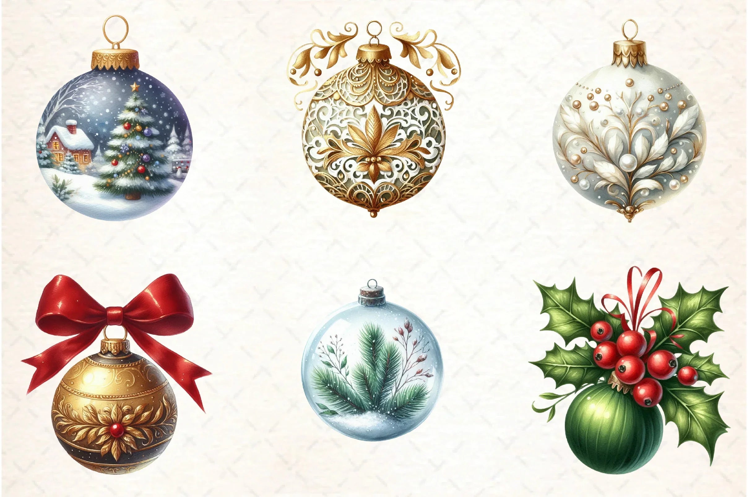 Christmas Balls Ornaments Clipart Bundle - CraftNest - Digital Crafting and Art
