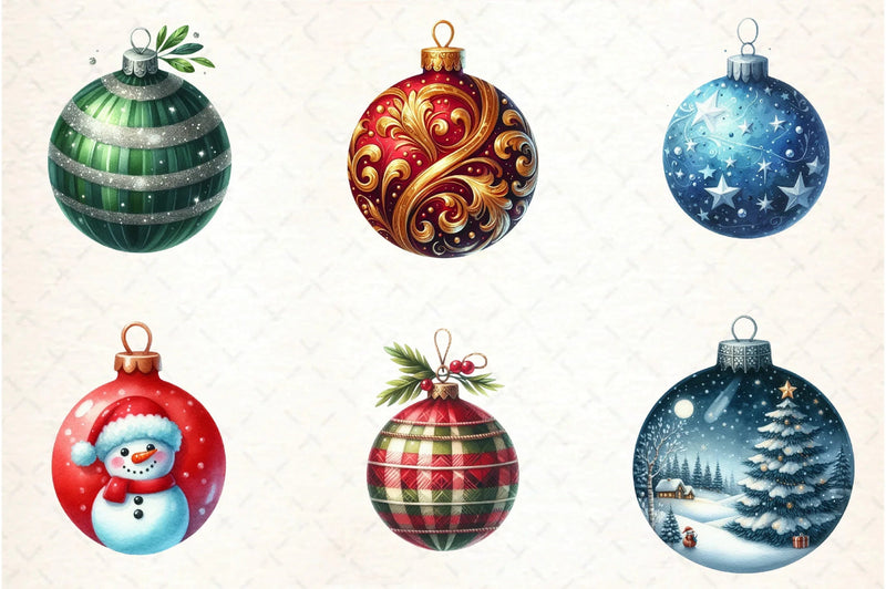 Christmas Balls Ornaments Clipart Bundle - CraftNest - Digital Crafting and Art