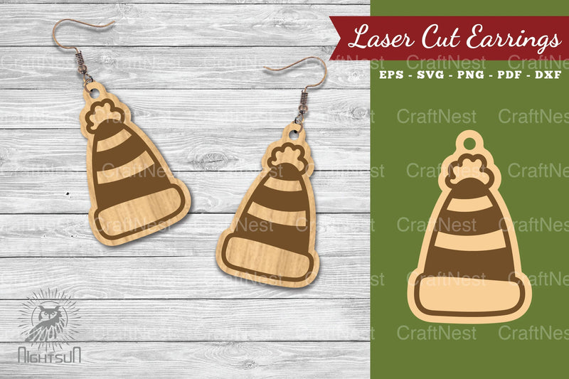 Christmas Beanie Laser Cut Earrings Clipart Bundle - CraftNest - Digital Crafting and Art