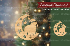 Christmas Bear in Moon Lasercut Ornament SVG Bundle - CraftNest - Digital Crafting and Art