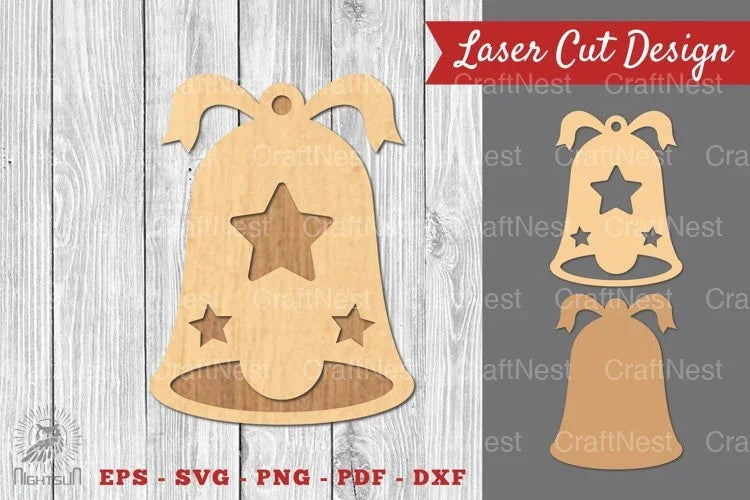 Christmas Bell Laser Cut Decoration Clipart Bundle - CraftNest - Digital Crafting and Art