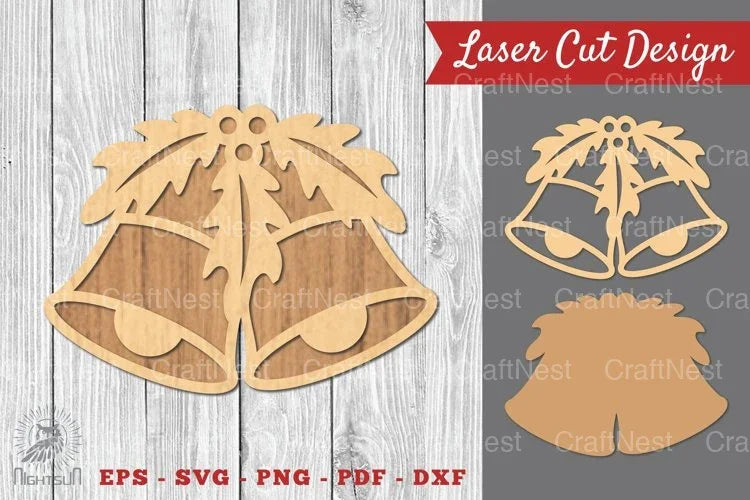 Christmas Bell Laser Cut Decoration Clipart Bundle - CraftNest - Digital Crafting and Art