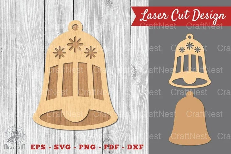 Christmas Bell Laser Cut Decoration Clipart Bundle - CraftNest - Digital Crafting and Art