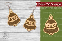 Christmas Bell Laser Cut Earrings SVG Bundle - CraftNest - Digital Crafting and Art