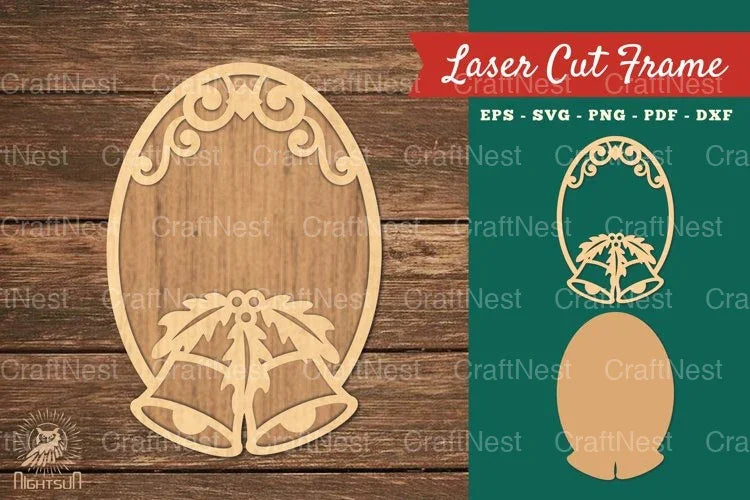 Christmas Bell Laser Cut Frame Clipart Bundle - CraftNest - Digital Crafting and Art