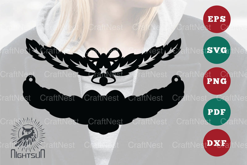 Christmas Bell Laser Cut Necklace SVG Bundle - CraftNest - Digital Crafting and Art