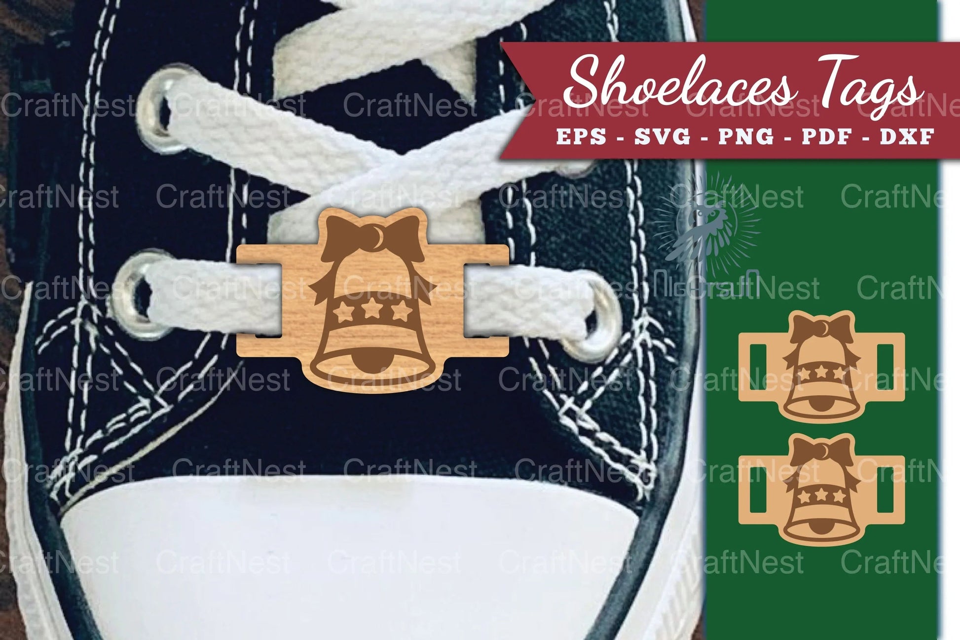Christmas Bell Shoelace Tags Clipart Bundle - CraftNest - Digital Crafting and Art
