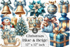 Christmas Blue & Beige Clipart Bundle