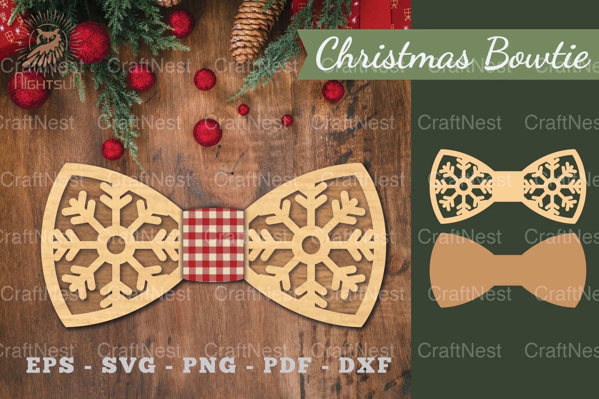Christmas Bowtie Laser Cut SVG Bundle - CraftNest - Digital Crafting and Art