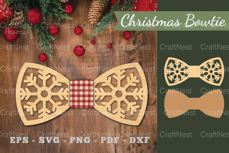 Christmas Bowtie Laser Cut SVG Bundle - CraftNest - Digital Crafting and Art