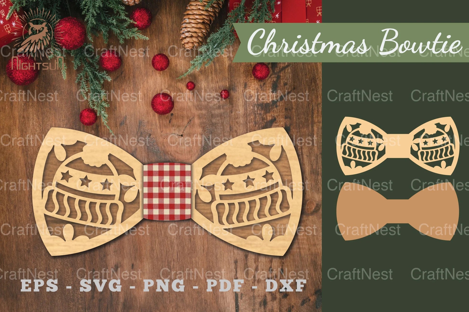 Christmas Bowtie Laser Cut Clipart Bundle - CraftNest - Digital Crafting and Art