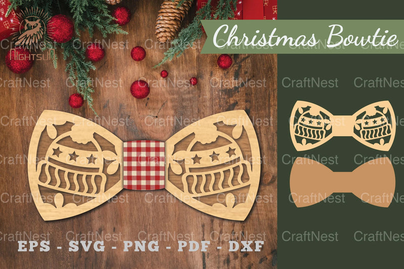 Christmas Bowtie Laser Cut Clipart Bundle - CraftNest - Digital Crafting and Art
