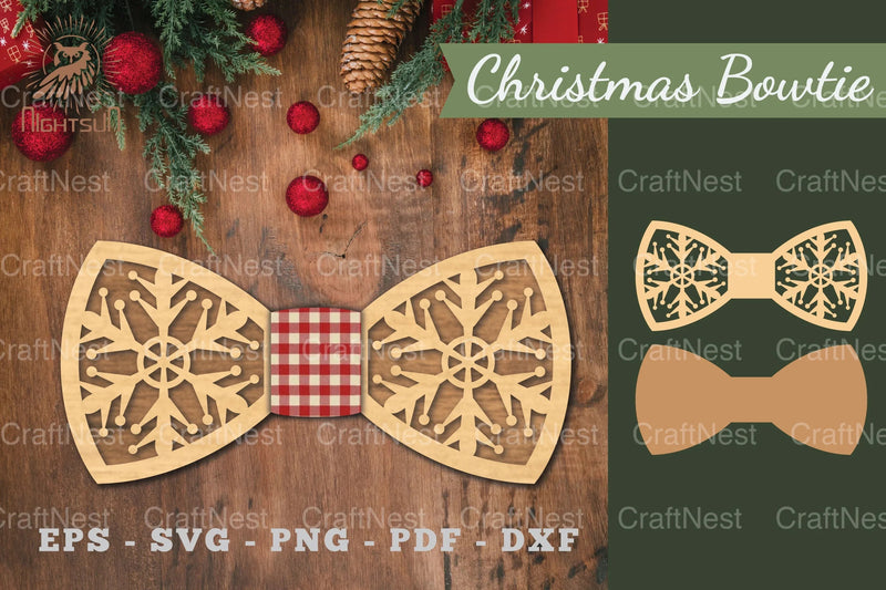 Christmas Bowtie Laser Cut Clipart Bundle - CraftNest - Digital Crafting and Art