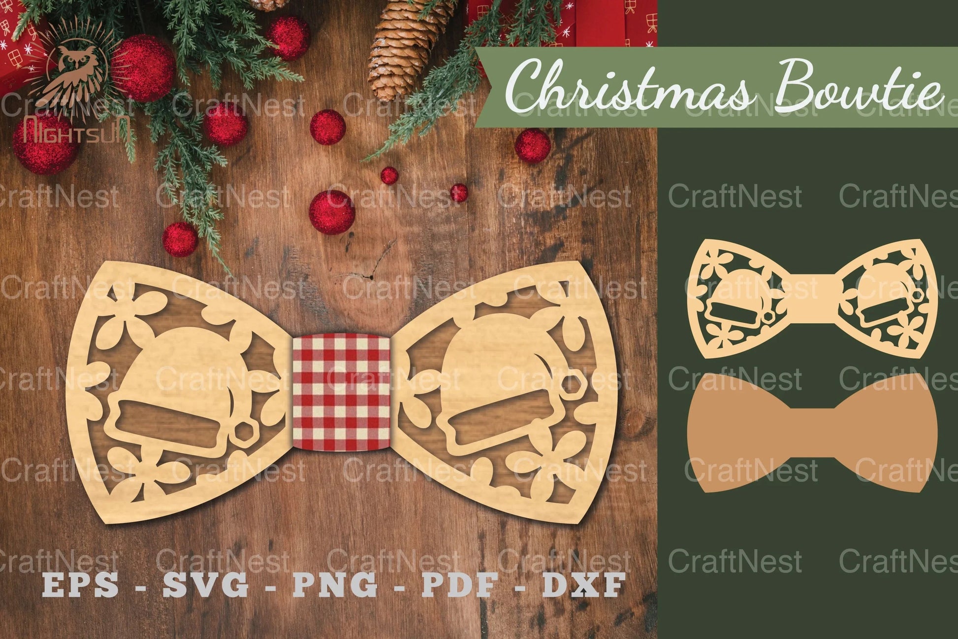 Christmas Bowtie Laser Cut Clipart Bundle - CraftNest - Digital Crafting and Art