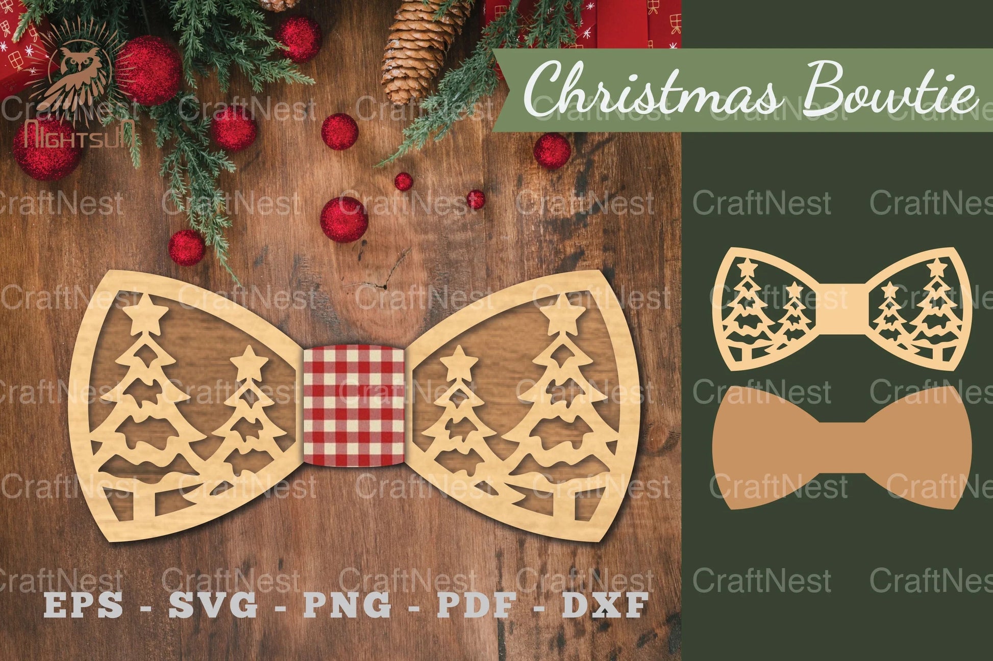 Christmas Bowtie Laser Cut Clipart Bundle - CraftNest - Digital Crafting and Art