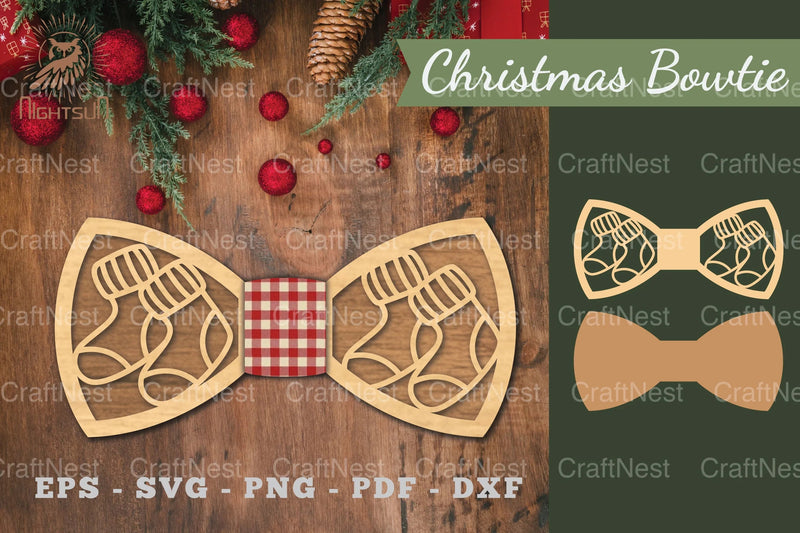 Christmas Bowtie Laser Cut Clipart Bundle - CraftNest - Digital Crafting and Art