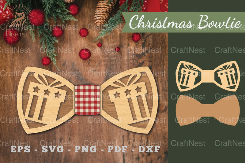 Christmas Bowtie Laser Cut Clipart Bundle - CraftNest - Digital Crafting and Art