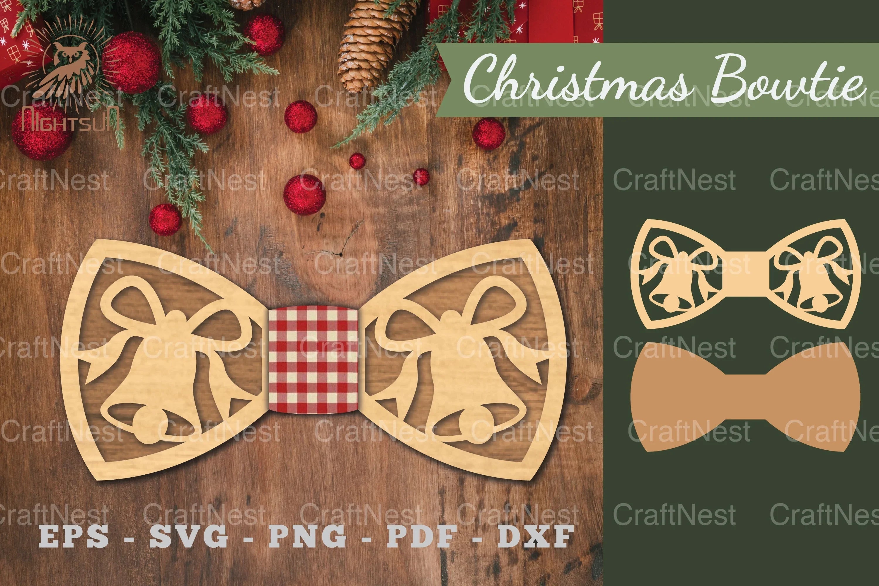 Christmas Bowtie Laser Cut Clipart Bundle - CraftNest - Digital Crafting and Art