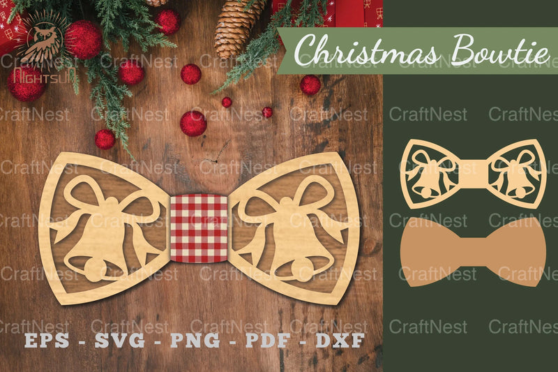 Christmas Bowtie Laser Cut Clipart Bundle - CraftNest - Digital Crafting and Art