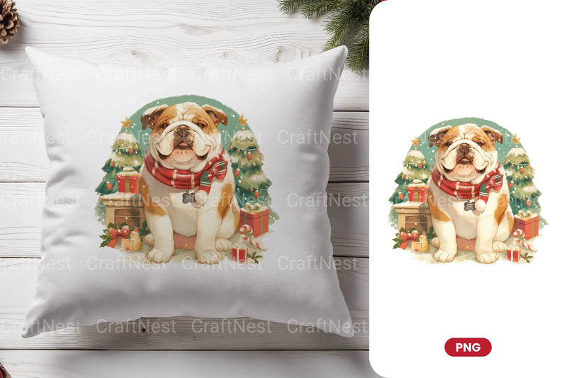 Christmas Bulldog Clipart Bundle - CraftNest - Digital Crafting and Art