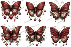 Christmas Butterfly Clipart Bundle - CraftNest - Digital Crafting and Art