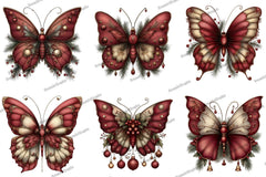 Christmas Butterfly Clipart Bundle - CraftNest - Digital Crafting and Art