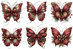 Christmas Butterfly Clipart Bundle - CraftNest - Digital Crafting and Art