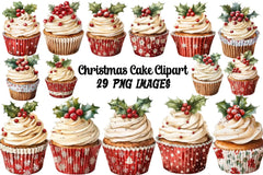 Christmas Cake Clipart Bundle - CraftNest - Digital Crafting and Art