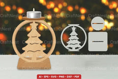 Christmas Candle Holder Laser Cut SVG Bundle - CraftNest - Digital Crafting and Art