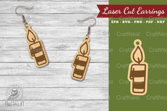 Christmas Candle Laser Cut Earrings Clipart Bundle - CraftNest - Digital Crafting and Art