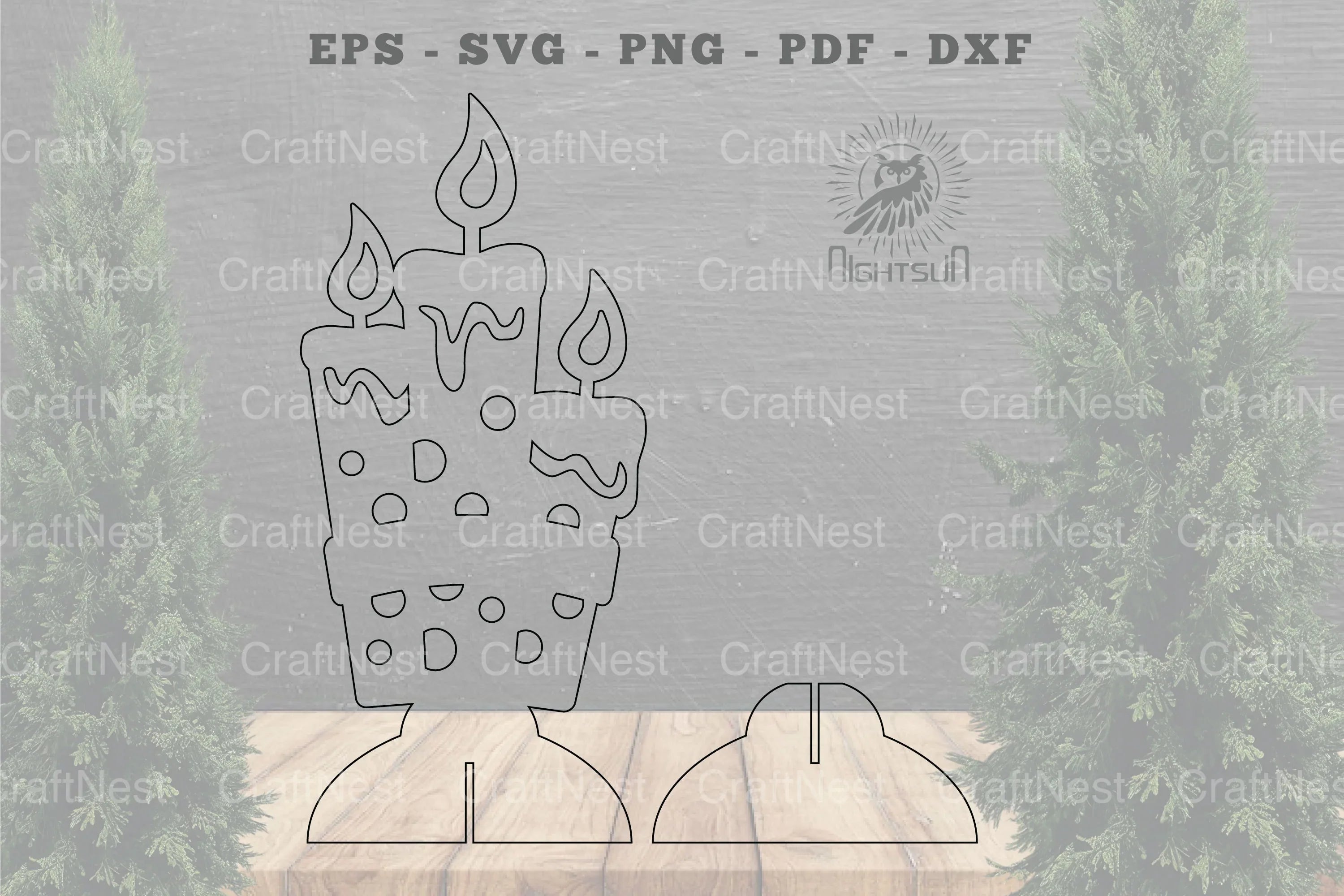 Christmas Candle Laser Cut Home Decor SVG Bundle - CraftNest - Digital Crafting and Art