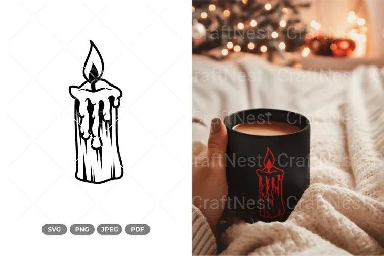 Christmas Candle SVG Bundle Clipart - CraftNest - Digital Crafting and Art