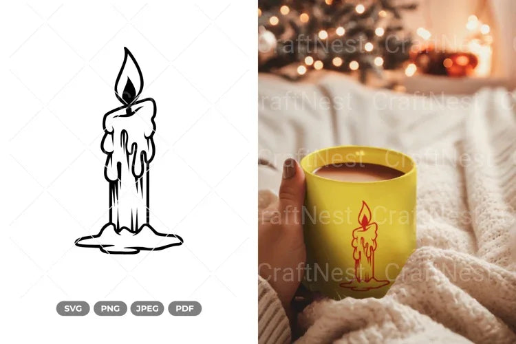 Christmas Candle SVG Bundle - CraftNest - Digital Crafting and Art