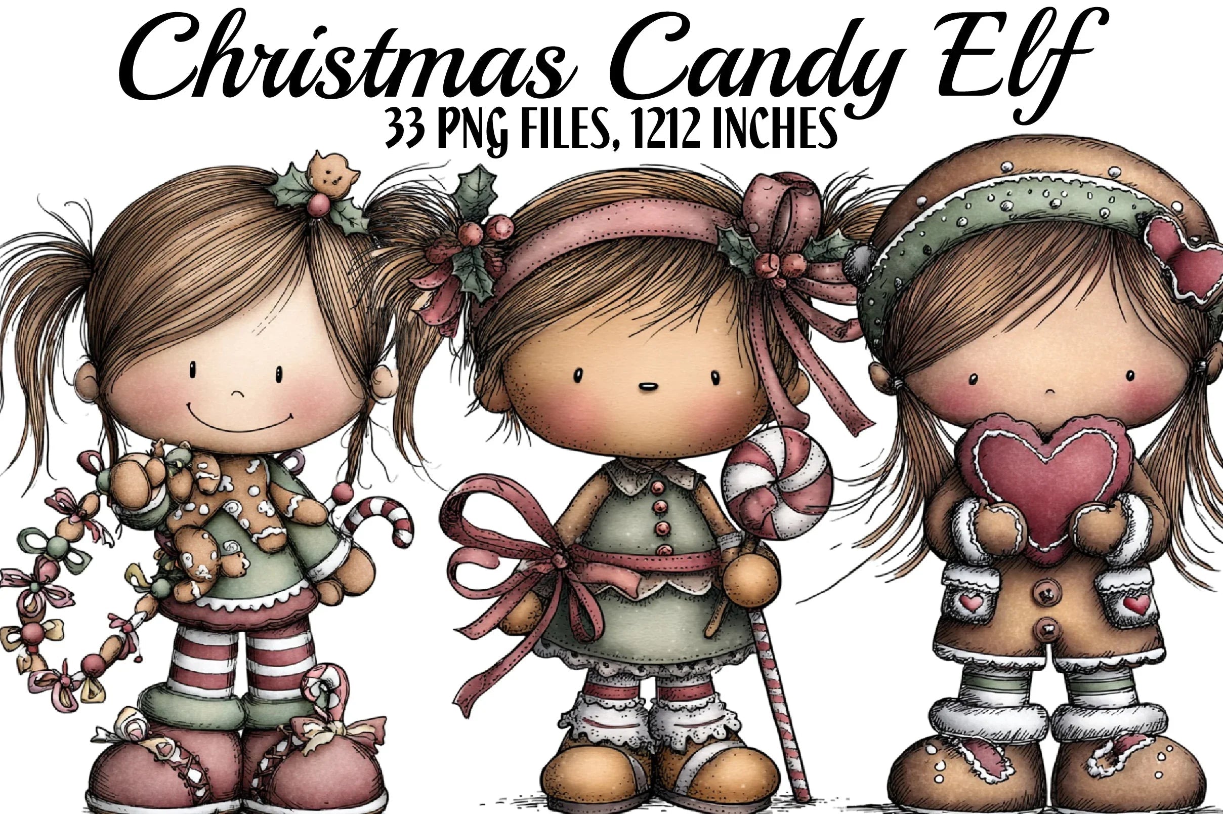 Christmas Candy Elf Clipart Bundle - CraftNest - Digital Crafting and Art