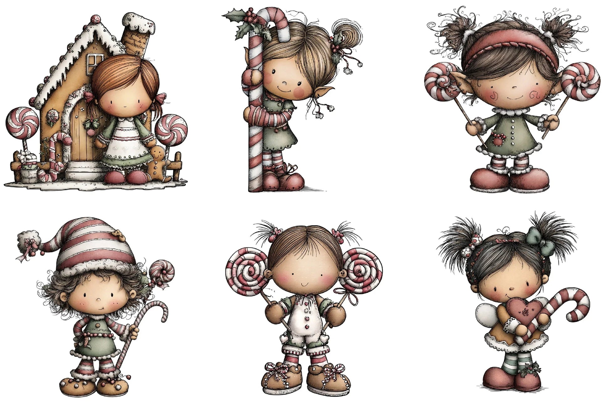 Christmas Candy Elf Clipart Bundle - CraftNest - Digital Crafting and Art