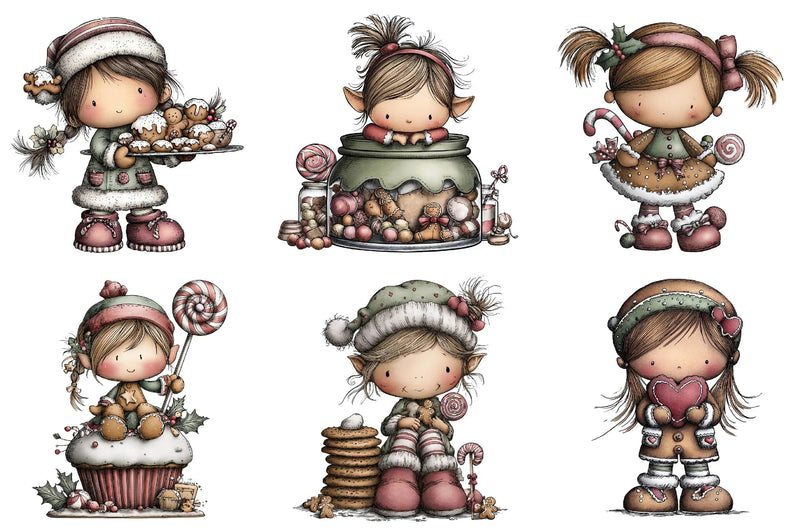 Christmas Candy Elf Clipart Bundle - CraftNest - Digital Crafting and Art