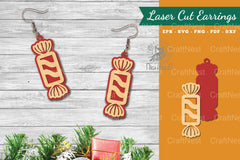 Christmas Candy Laser Cut Earrings SVG Bundle - CraftNest - Digital Crafting and Art