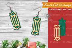 Christmas Candy Laser Cut Earrings SVG Bundle - CraftNest - Digital Crafting and Art