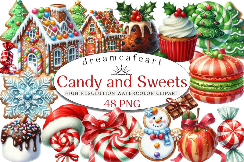 Christmas Candy & Sweets Clipart Bundle - CraftNest - Digital Crafting and Art