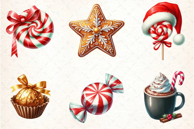 Christmas Candy & Sweets Clipart Bundle - CraftNest - Digital Crafting and Art