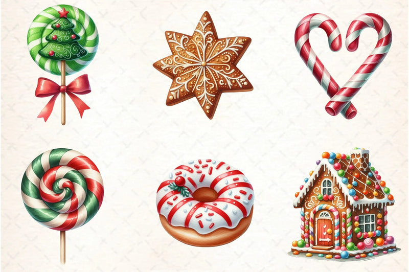 Christmas Candy & Sweets Clipart Bundle - CraftNest - Digital Crafting and Art