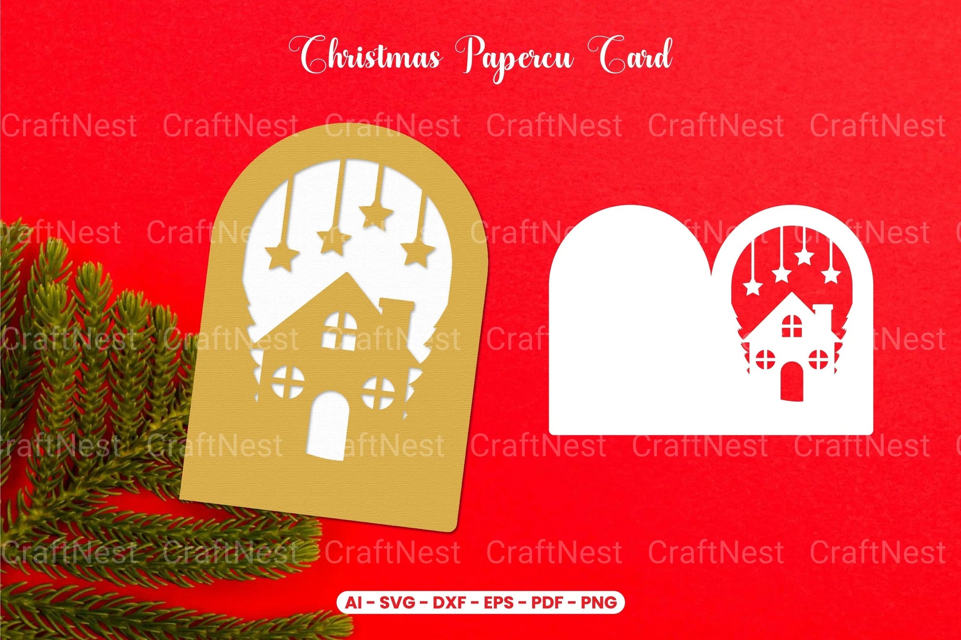 Christmas Card Paper Cut SVG Bundle - Clipart Bundle - CraftNest - Digital Crafting and Art