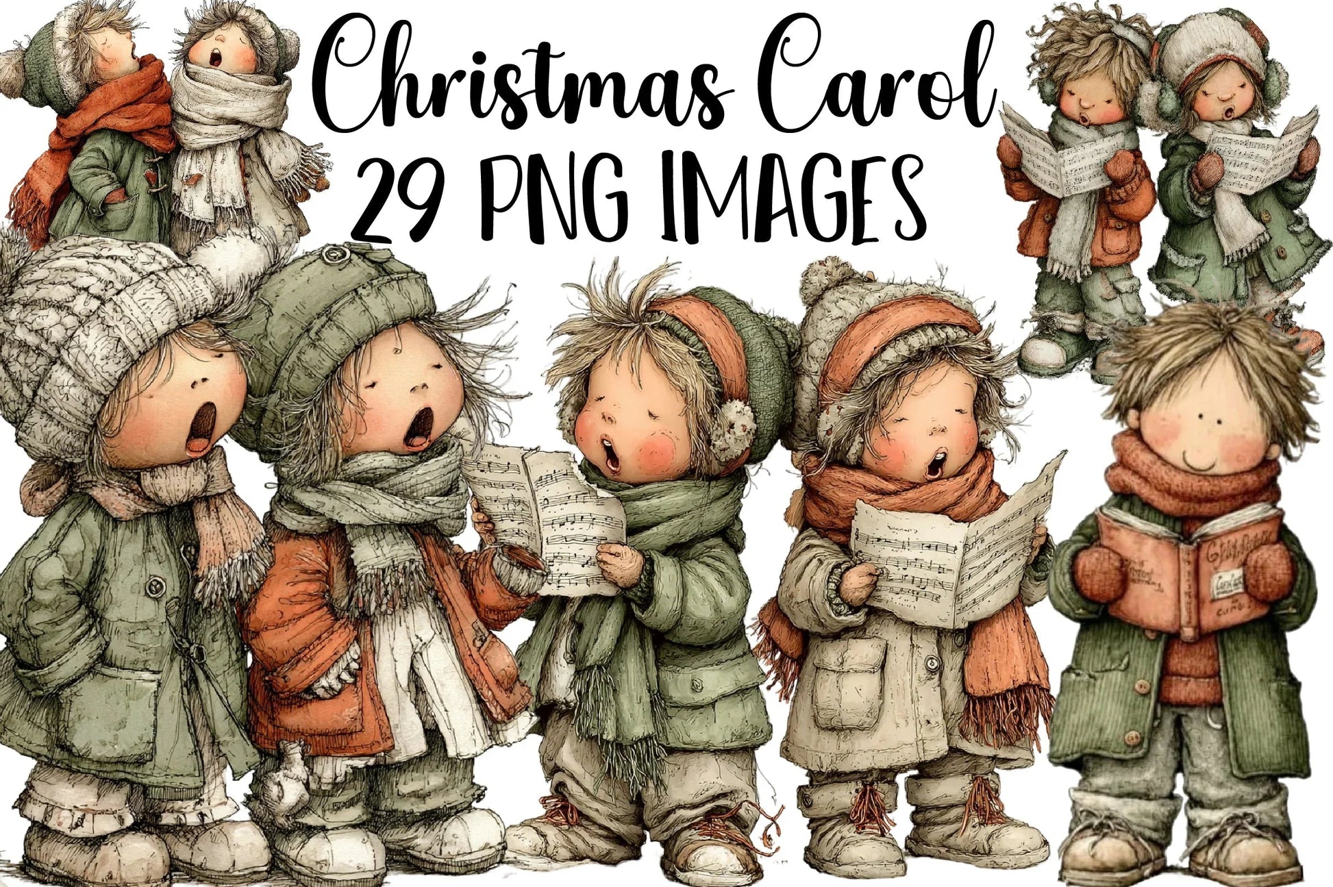 Christmas Carol Clipart Bundle - CraftNest - Digital Crafting and Art