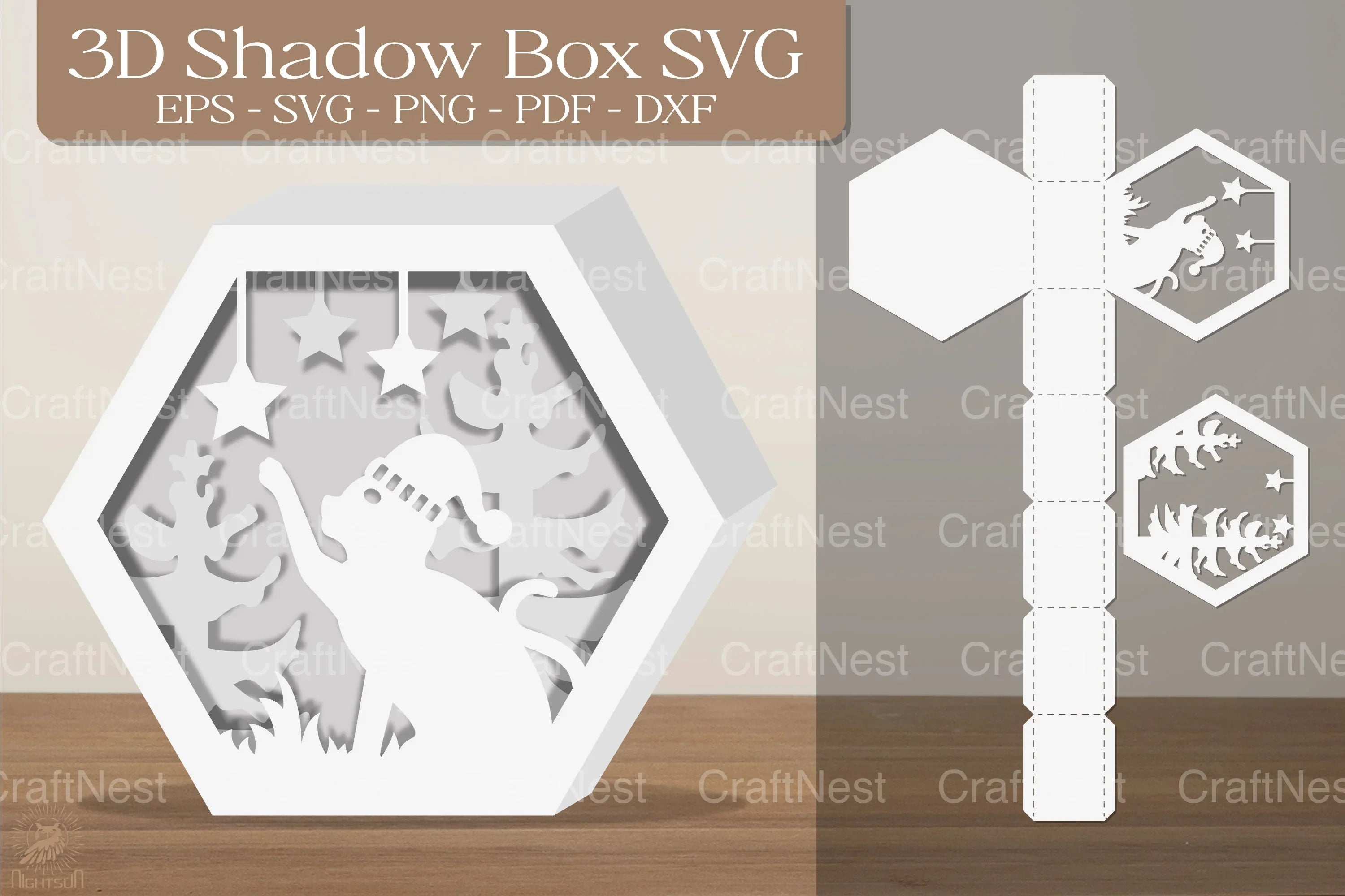 Christmas Cat 3D Shadow Box Clipart Bundle - CraftNest - Digital Crafting and Art