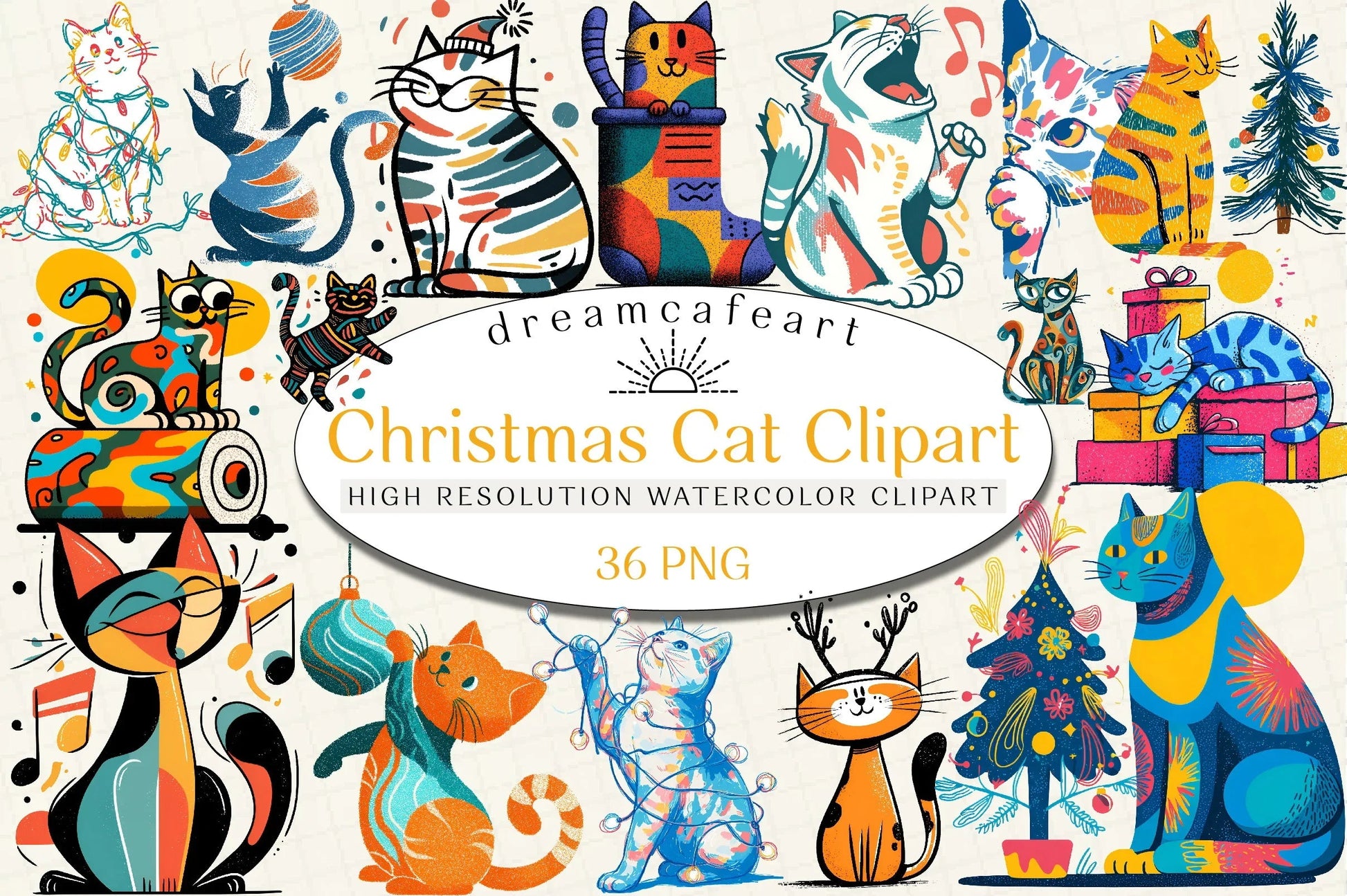 Christmas Cat Clipart Bundle - CraftNest - Digital Crafting and Art